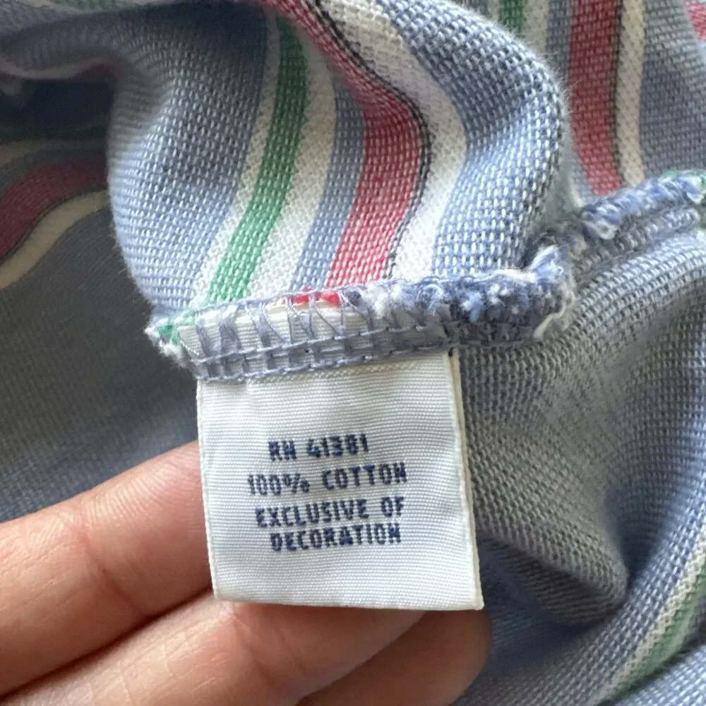 Polo Ralph Lauren Custom Fit Polo Shirt Men’s Small Blue Striped Cotton